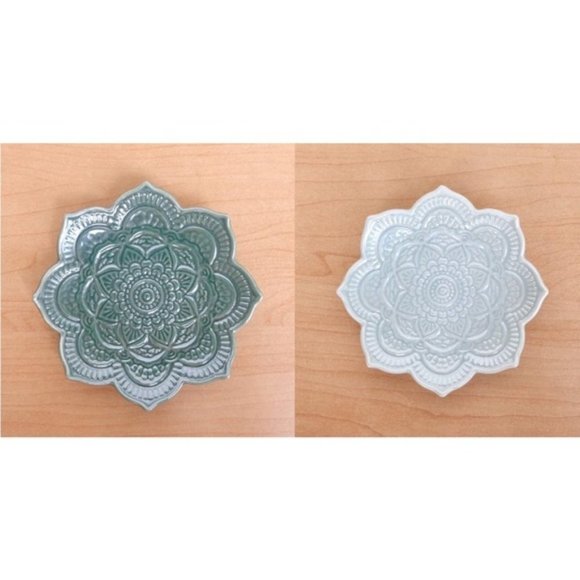 Indie Mandala Floral Boho Hamsa Jewelry Trinket Ring Dish Ceramic Key Holder - Picture 7 of 11